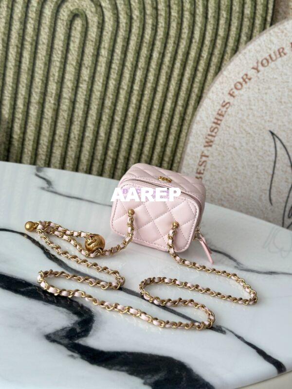 Replica Chanel New Mini Vanity With Charm Chain in Lambskin AP1447 Light Pink 6