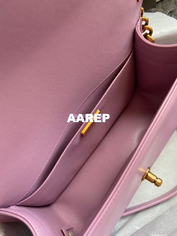 Replica Chanel Python Boy Bag with Handle Pink 10