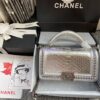 Replica Chanel Python Boy Bag with Handle Onxy