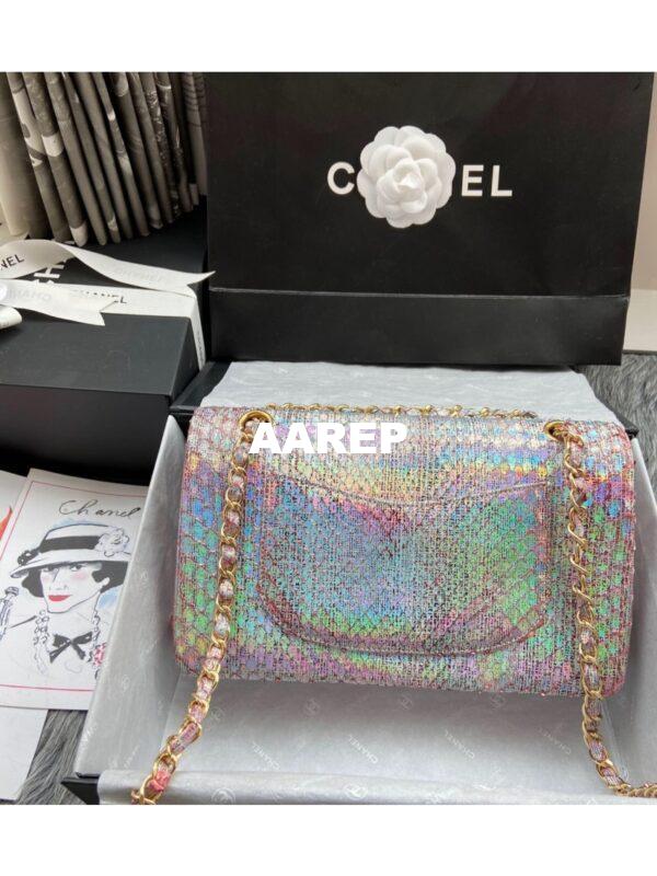 Replica Chanel Python Leather CF Classic Flap Bag Iridescent 30 8