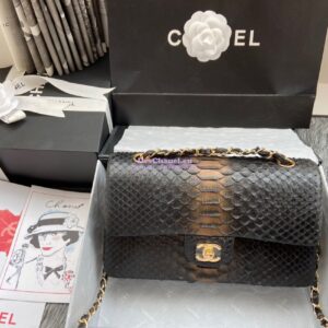 Replica Chanel Python Leather CF Classic Flap Bag 29