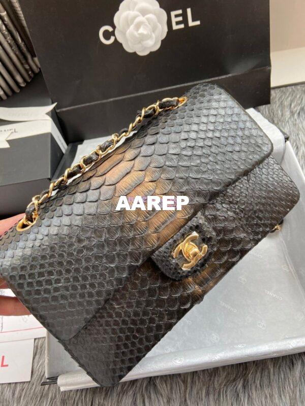 Replica Chanel Python Leather CF Classic Flap Bag 29 4