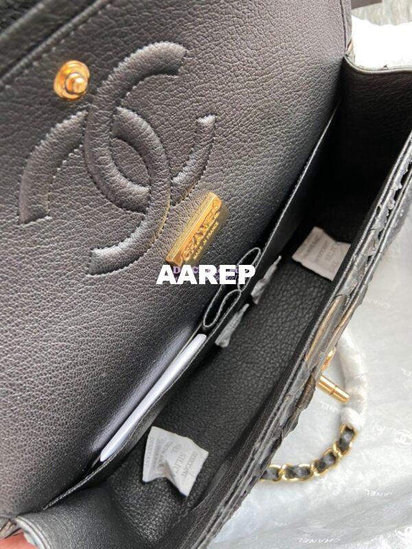 Replica Chanel Python Leather CF Classic Flap Bag 29 10