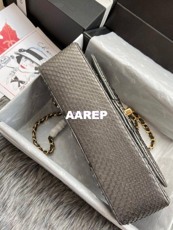 Replica Chanel Python Leather CF Classic Flap Bag Onyx 28 5