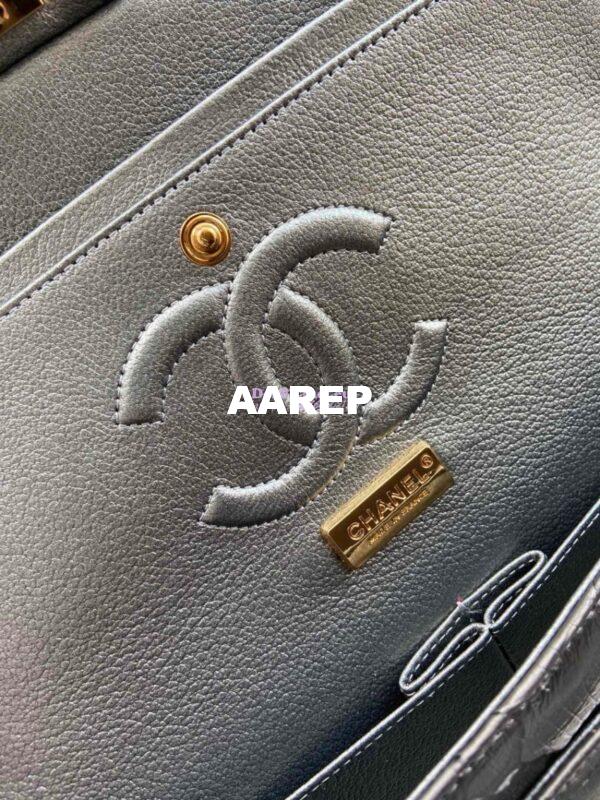 Replica Chanel Python Leather CF Classic Flap Bag Onyx 28 8
