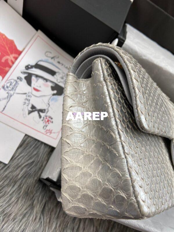 Replica Chanel Python Leather CF Classic Flap Bag Silvery 27 4