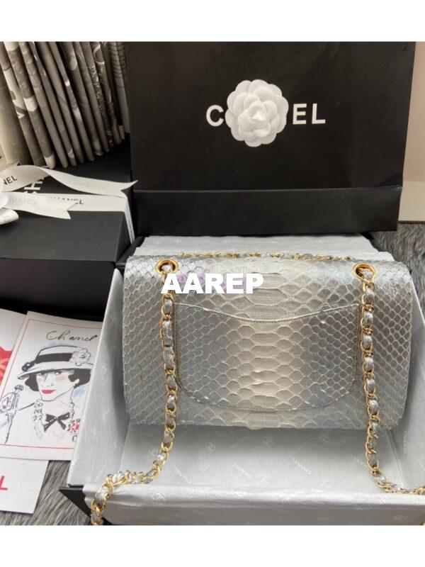Replica Chanel Python Leather CF Classic Flap Bag Silvery 27 6