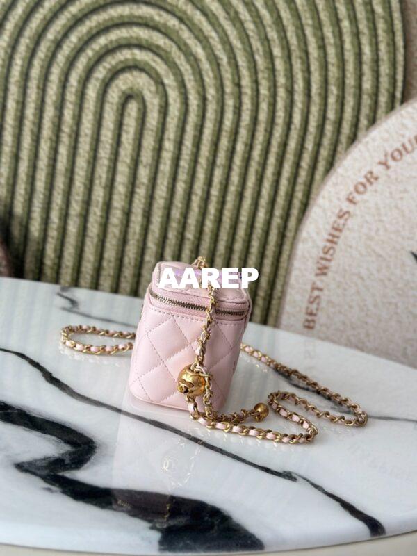Replica Chanel New Mini Vanity With Charm Chain in Lambskin AP1447 Light Pink 8