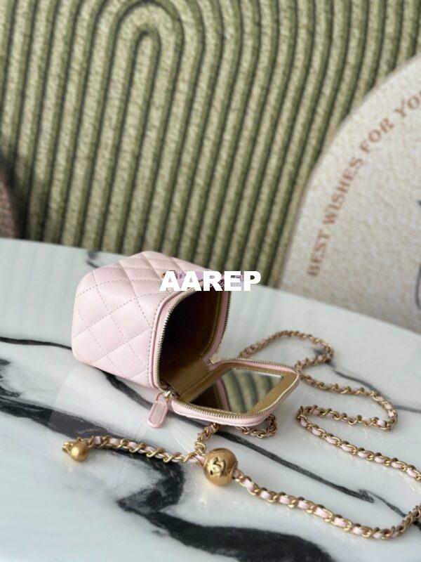 Replica Chanel New Mini Vanity With Charm Chain in Lambskin AP1447 Light Pink 9
