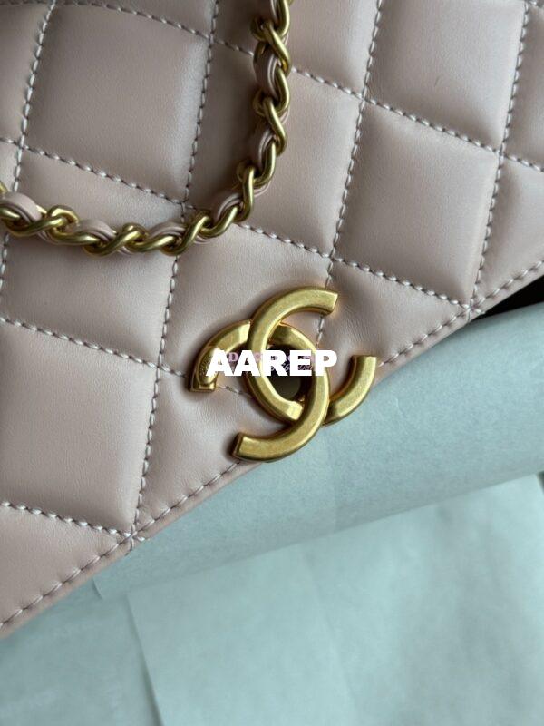 Replica Chanel 25A Relaunched Calfskin Mini / Small Flap Bag with Gold Charm Chain AS2649 AS2615 Light Pink 6