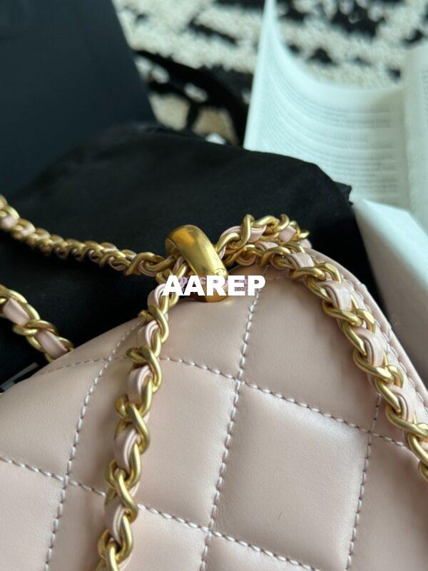 Replica Chanel 25A Relaunched Calfskin Mini / Small Flap Bag with Gold Charm Chain AS2649 AS2615 Light Pink 7