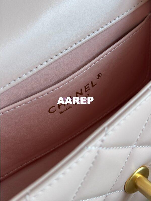 Replica Chanel 25A Relaunched Calfskin Mini / Small Flap Bag with Gold Charm Chain AS2649 AS2615 Light Pink 9