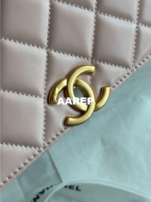Replica Chanel 25A Relaunched Calfskin Mini / Small Flap Bag with Gold Charm Chain AS2649 AS2615 Light Pink 16