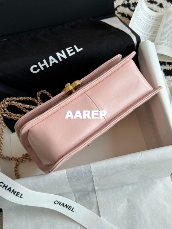 Replica Chanel 25A Relaunched Calfskin Mini / Small Flap Bag with Gold Charm Chain AS2649 AS2615 Light Pink 20