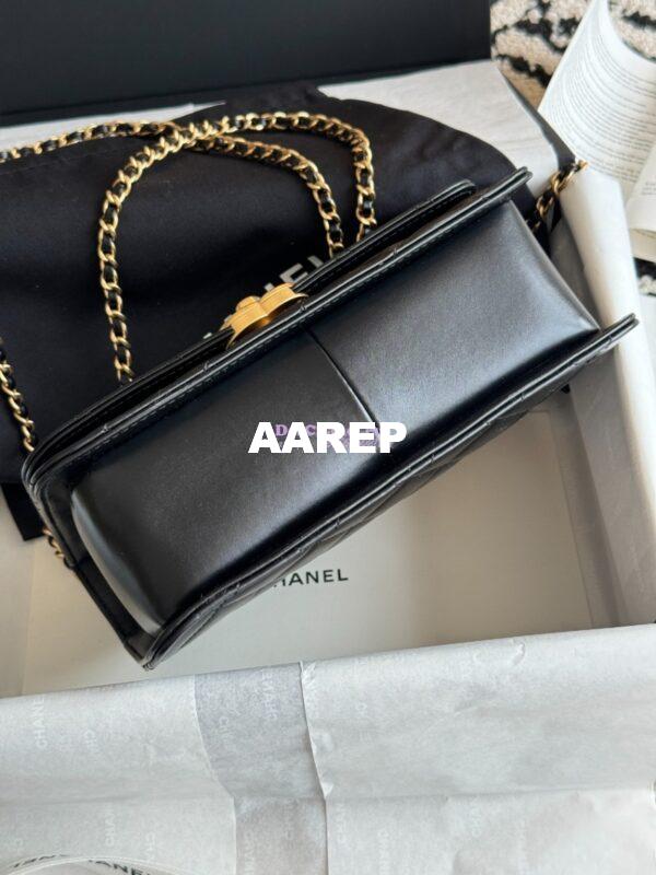 Replica Chanel 25A Relaunched Calfskin Mini / Small Flap Bag with Gold Charm Chain AS2649 AS2615 Black 11