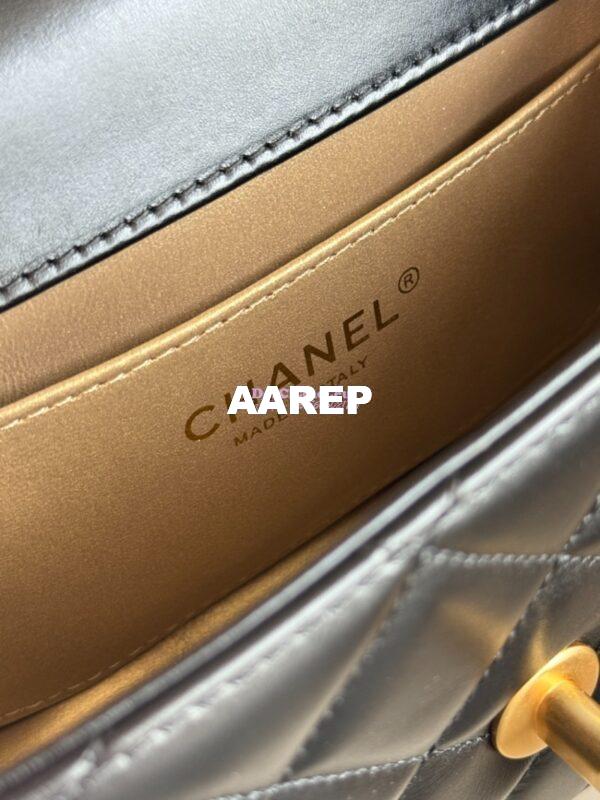 Replica Chanel 25A Relaunched Calfskin Mini / Small Flap Bag with Gold Charm Chain AS2649 AS2615 Black 16