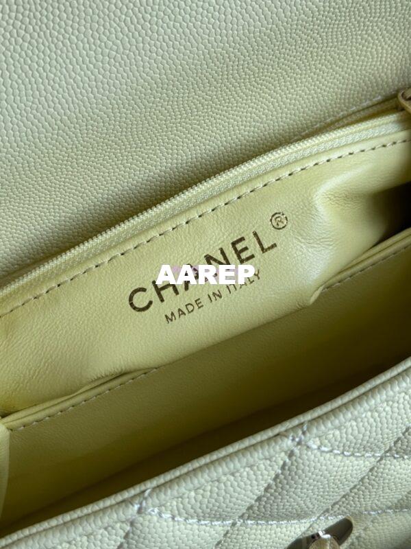 Replica Chanel Coco Handle Bag in Caviar with Edge Stitching 92990 92991 in Light Gold Hardware Jaune poussin 11