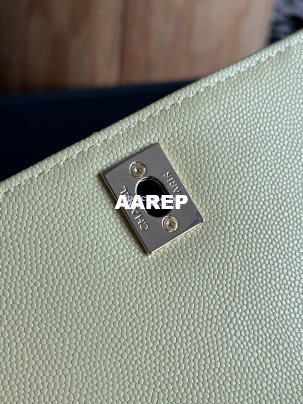 Replica Chanel Coco Handle Bag in Caviar with Edge Stitching 92990 92991 in Light Gold Hardware Jaune poussin 12