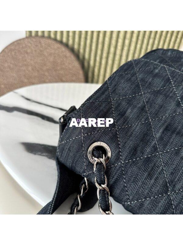 Replica Chanel Timeless Maxi Denim Flap Bag Dark Blue AS3323 5
