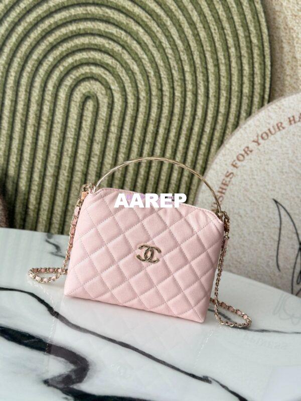 Replica Chanel 25S Limited Edition Grained Calfskin Vanity Box Bag with Top Handle AP4591 Light Pink 3