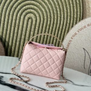 Replica Chanel 25S Limited Edition Grained Calfskin Vanity Box Bag with Top Handle AP4591 Light Pink 2