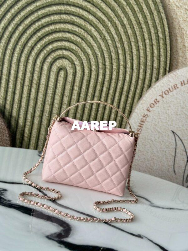 Replica Chanel 25S Limited Edition Grained Calfskin Vanity Box Bag with Top Handle AP4591 Light Pink 4