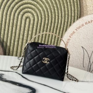 Replica Chanel 25S Limited Edition Grained Calfskin Vanity Box Bag with Top Handle AP4591 Black