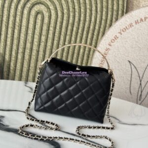 Replica Chanel 25S Limited Edition Grained Calfskin Vanity Box Bag with Top Handle AP4591 Black 2