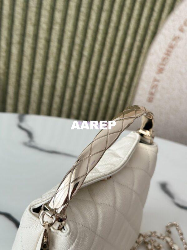 Replica Chanel 25S Limited Edition Grained Calfskin Vanity Box Bag with Top Handle AP4591 White 9