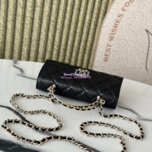 Replica Chanel 25S Leather Chain Strap CC Logo Handle Flap Bag AP3238 Black 2
