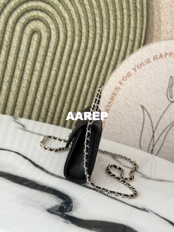 Replica Chanel 25S Leather Chain Strap CC Logo Handle Flap Bag AP3238 Black 4