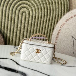 Replica Chanel 25C Lambskin Vanity with Chain AP2805 White 2