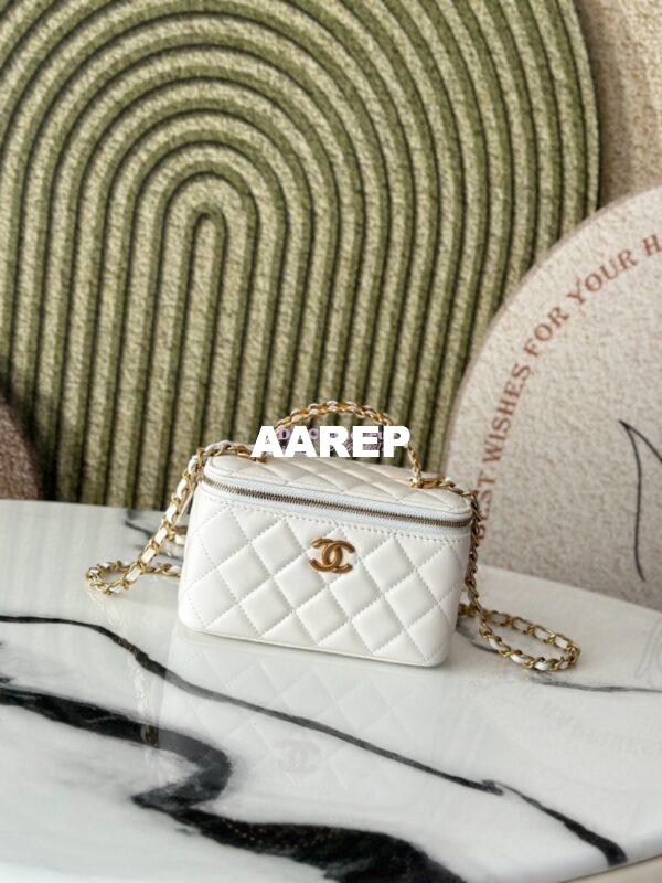 Replica Chanel 25C Lambskin Vanity with Chain AP2805 White 4