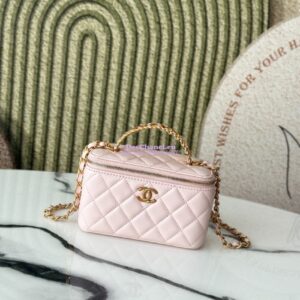 Replica Chanel 25C Lambskin Vanity with Chain AP2805 Light Pink
