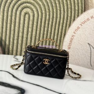 Replica Chanel 25C Lambskin Vanity with Chain AP2805 Black