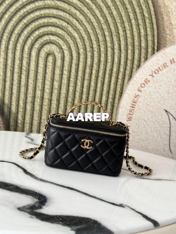 Replica Chanel 25C Lambskin Vanity with Chain AP2805 Black 3