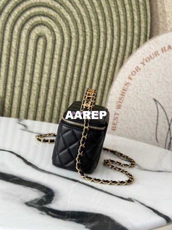 Replica Chanel 25C Lambskin Vanity with Chain AP2805 Black 7