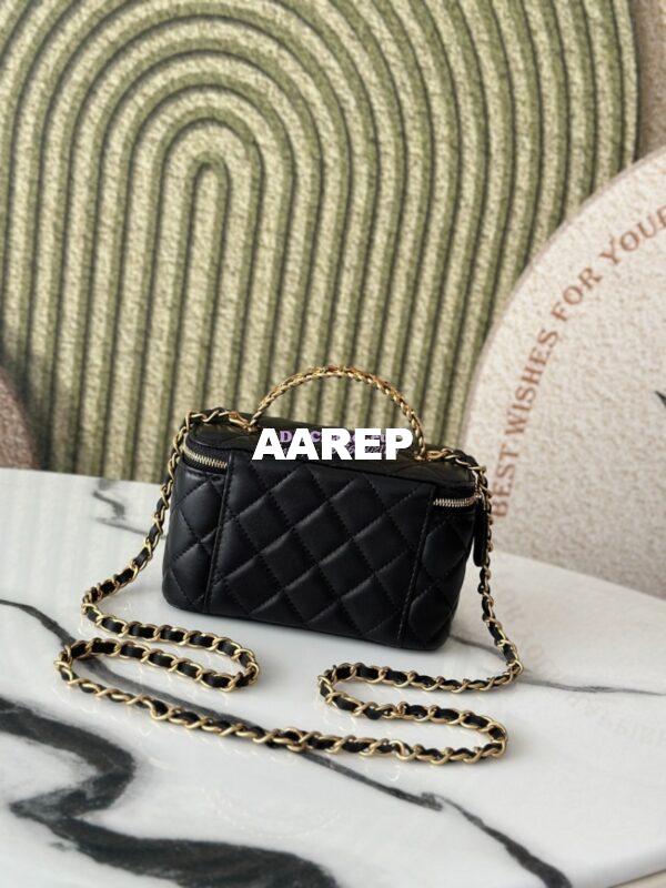 Replica Chanel 25C Lambskin Vanity with Chain AP2805 Black 11