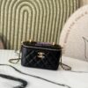 Replica Chanel Vanity Case Calfskin Bag with Adjustable Gold Charm Chain AP3651 White 2