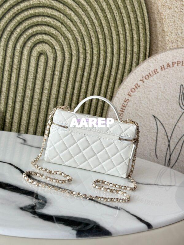 Replica Chanel 25P CC Top Handle Vanity Bag Caviar White AP4385 8