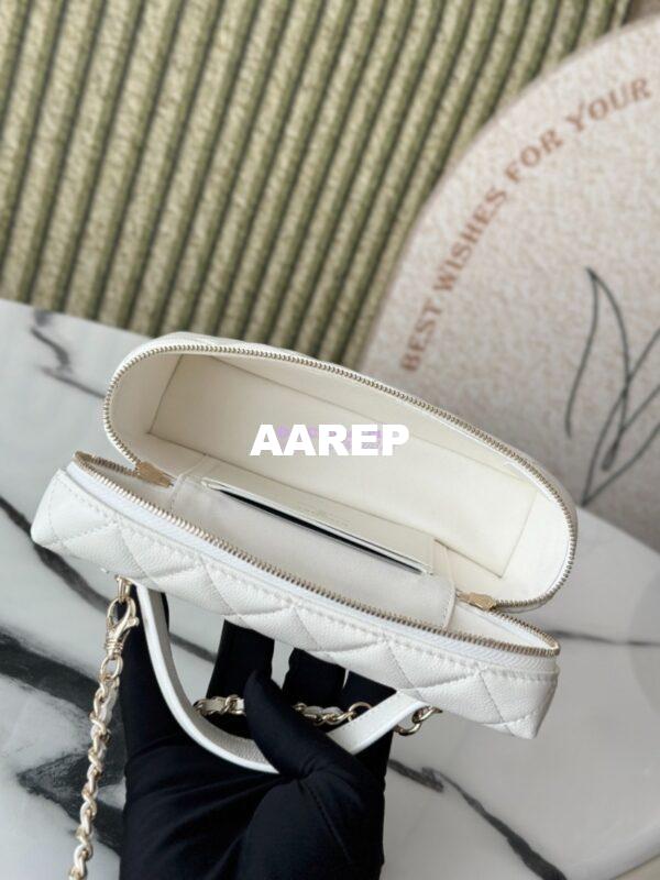 Replica Chanel 25P CC Top Handle Vanity Bag Caviar White AP4385 9