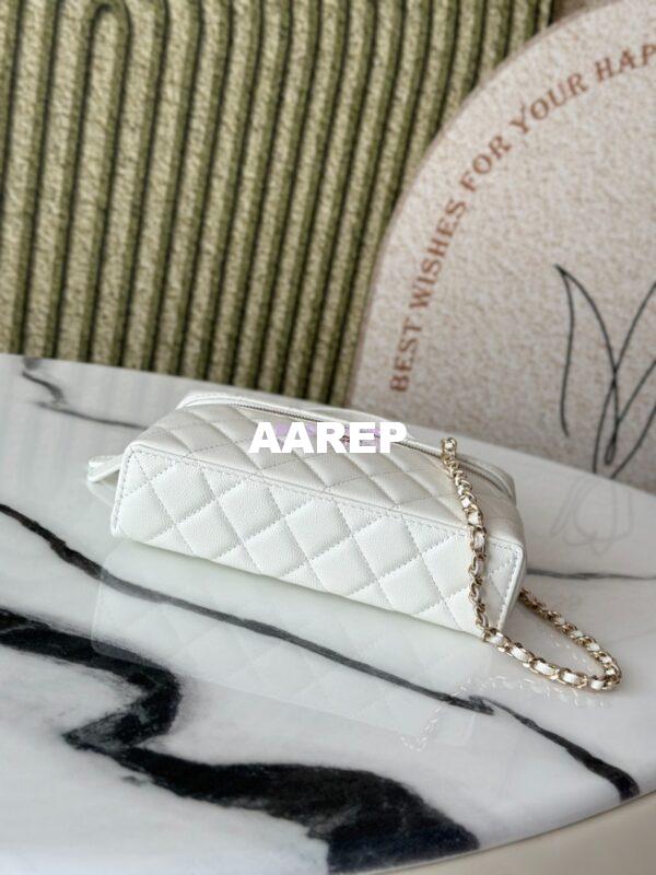 Replica Chanel 25P CC Top Handle Vanity Bag Caviar White AP4385 11
