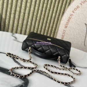 Replica Chanel 25P CC Top Handle Vanity Bag Caviar Black AP4385 2