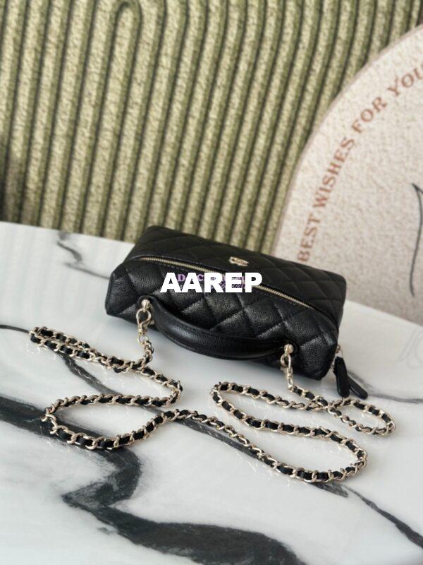 Replica Chanel 25P CC Top Handle Vanity Bag Caviar Black AP4385 4