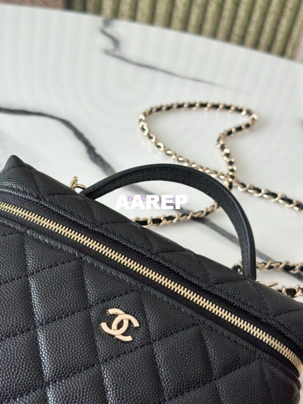 Replica Chanel 25P CC Top Handle Vanity Bag Caviar Black AP4385 6