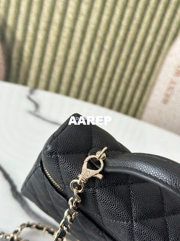 Replica Chanel 25P CC Top Handle Vanity Bag Caviar Black AP4385 7