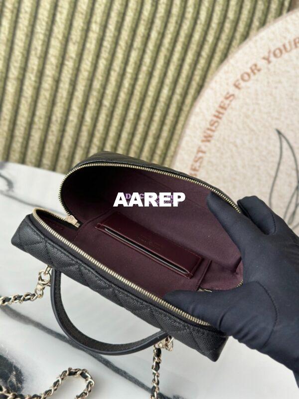Replica Chanel 25P CC Top Handle Vanity Bag Caviar Black AP4385 9