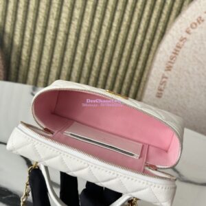 Replica Chanel 25P Long Vanity with Chain Grained Calfskin AP4483 White 2