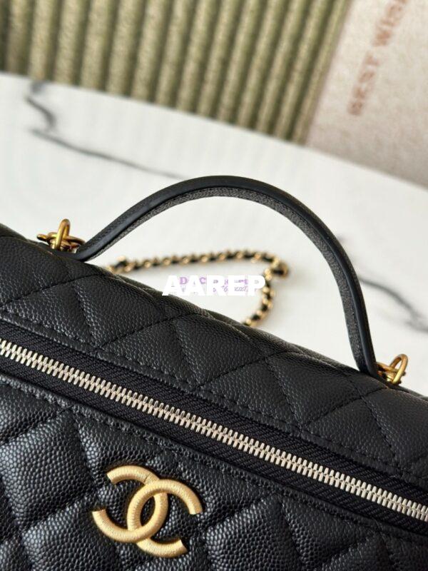 Replica Chanel 25P Long Vanity with Chain Grained Calfskin AP4483 Black 4