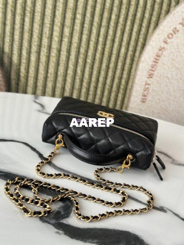Replica Chanel 25P Long Vanity with Chain Grained Calfskin AP4483 Black 5